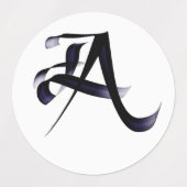 Étiquettes Lettre calligraphie "A" en 3 styles. (Design 1)