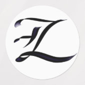 Étiquettes Lettre calligraphie "Z" de l'élégante monographie (Design 1)