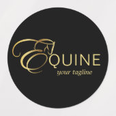 Étiquettes Lettre monogramme E Cheval en or (Design 2)