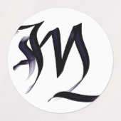 Étiquettes LETTRE MONOGRAPHIQUE Élégante ARTISTIQUE "M" (Design 1)