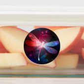 Étiquettes libellule rouge brillante (Apposé)