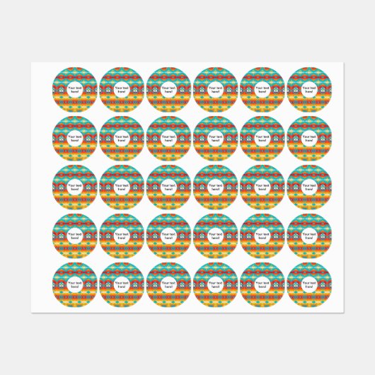 Étiquettes Lignes de formes tribales (Feuille)