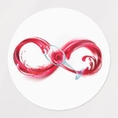 Étiquettes L'infini avec du vin rouge (Design 2)