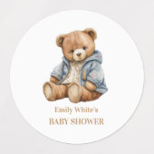Étiquettes L'Invitation Baby shower De L'Ours En Teddy Peut A (Design 1)