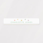 Étiquettes Little Rainbow Hearts Simple Waterproof Nom pour e (Design 1)