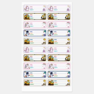 Étiquettes Livre avec nom personnalisé et personnages mignons