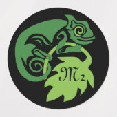 Étiquettes Lizard Vert Chameleon Drunk Suspendu (Design 2)