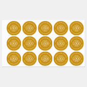 Étiquettes Logo d'affaires élégant jaune moutarde (Feuille)