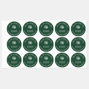 Étiquettes Logo de boutique de fleuriste vert élégant - Conta
