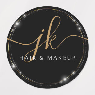 Étiquettes Logo de script Monogramme d'entreprise Glam étanch