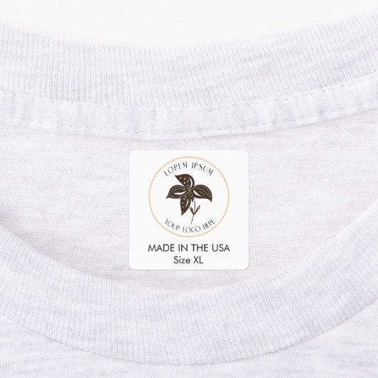 Étiquettes Logo d'entreprise Taille de l'habillement personna (Apposé)