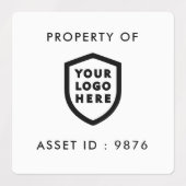 Étiquettes Logo d'ID d'actif | Propriété de l'entreprise (Design 2)