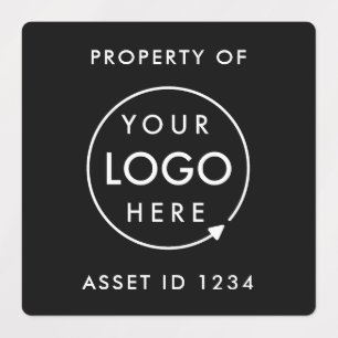 Étiquettes Logo d'ID d'actif Propriété de l'entreprise Busi