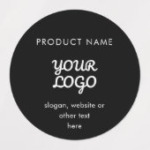 Étiquettes Logo et texte étanche | Noir et blanc (Design 1)