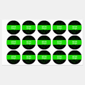 Étiquettes Logo et texte imperméables modernes | Black Bright (Feuille)