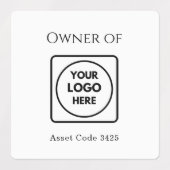 Étiquettes Logo ID de l'actif | Propriété de la société Label (Design 1)