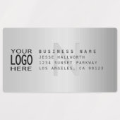 Étiquettes Logo imperméable et moderne Faux Metal Adresse de (Design 1)