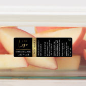 Étiquettes Logo Noir & Or Essential Oil Bottle étanche (Apposé)