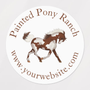 Étiquettes Logo personnalisé Cheval Peinture Cheval Trotting 