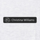 Étiquettes Logo personnalisé et vêtements en tissu noir texte (Design 2)