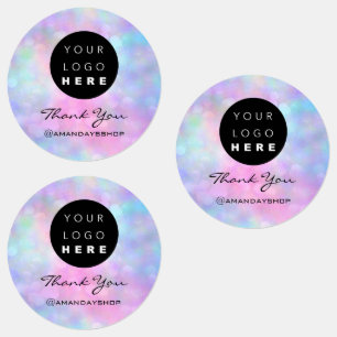 Étiquettes Logo Personnalisé Merci Instagra Nom Holographique