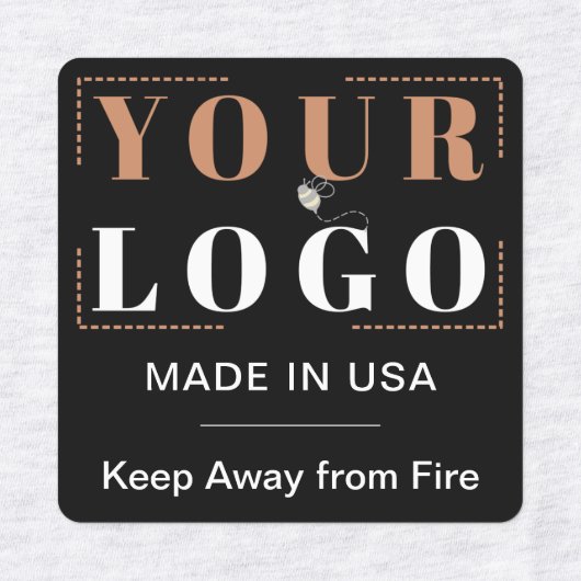 Étiquettes Logo personnalisé Texte et pays Vêtements noirs (Design 1)