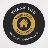 Étiquettes Logo Professionnel Personnalisé Et Texte Merci (Design 1)