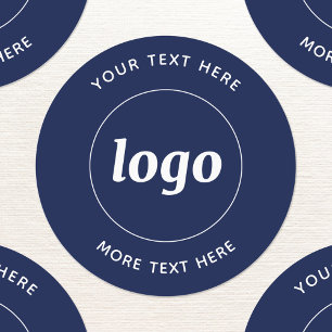 Étiquettes Logo Simple Avec Texte Business Marine Bleu