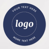 Étiquettes Logo Simple Avec Texte Business Marine Bleu (Design 1)