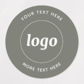 Étiquettes Logo Simple Avec Texte Professionnel Sage Vert (Design 1)