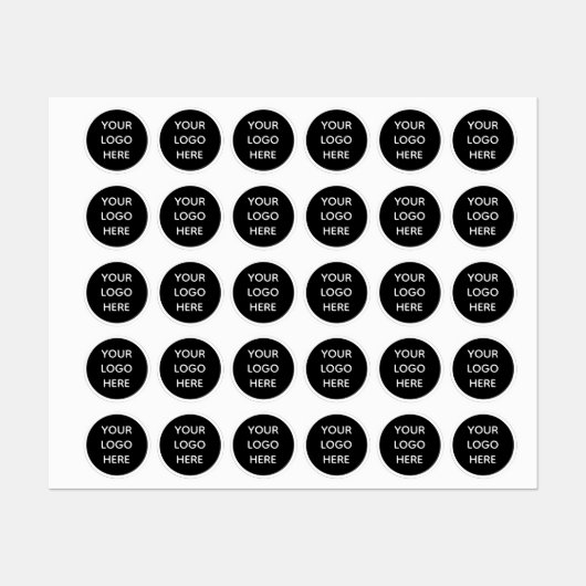 Étiquettes Logo simple Marque commerciale Noir Blanc (Feuille)