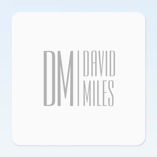 Étiquettes Logo Stylish Minimal & Modern Grey Initiales & Nom