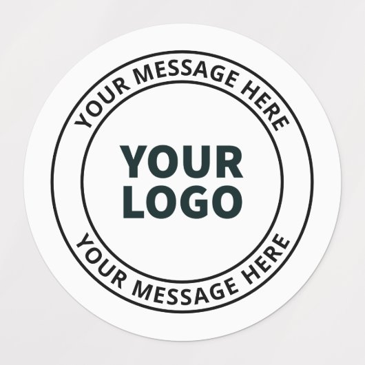 Étiquettes Logo téléchargé + Texte circulaire modifiable (Design 1)