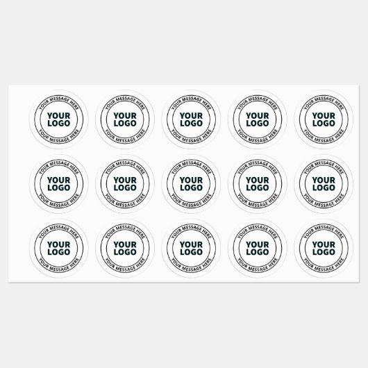 Étiquettes Logo téléchargé + Texte circulaire modifiable (Feuille)