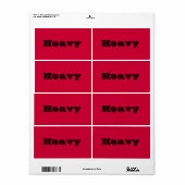 Étiquettes lourds en rouge (Feuille entière)