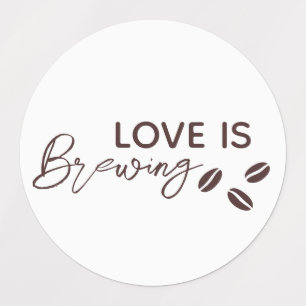 Étiquettes Love is Brewing Thème de Café Enterrement de Vie d