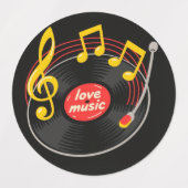 Étiquettes Love Music : Vinyl Vibes (Design 2)