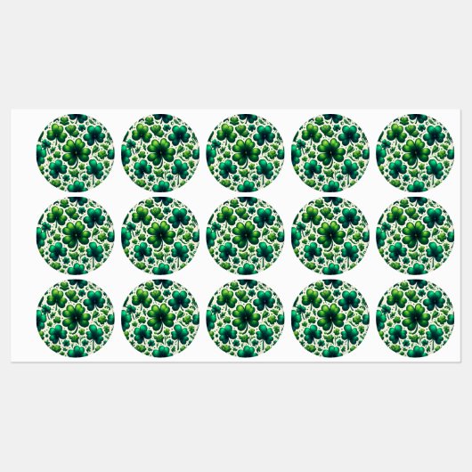 Étiquettes Lucky Shamrock St. Patrick’s Day Gift Labels (Feuille)