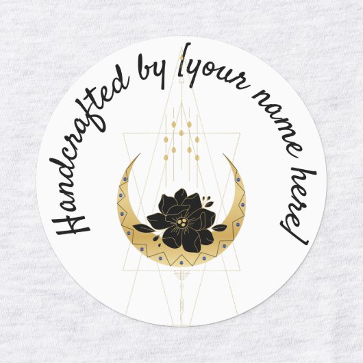 Étiquettes Lune géométrique fabriquée à la main par le Étique (Design 4)