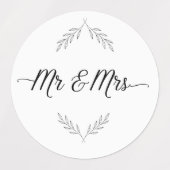 Étiquettes M. & Mme Autocollants (Design 1)