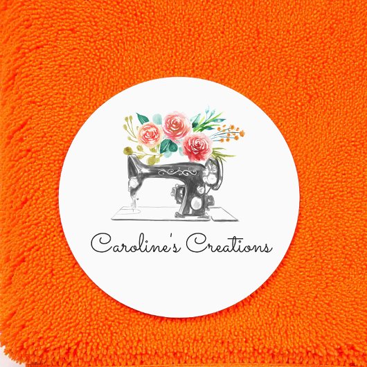 Étiquettes Machine à coudre Noir Blanc Seamstress Tailor