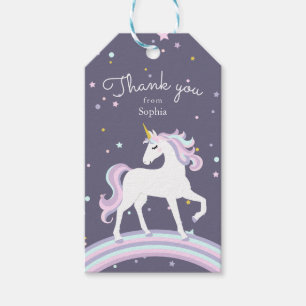 Étiquettes magiques de cadeau de Merci de licorne