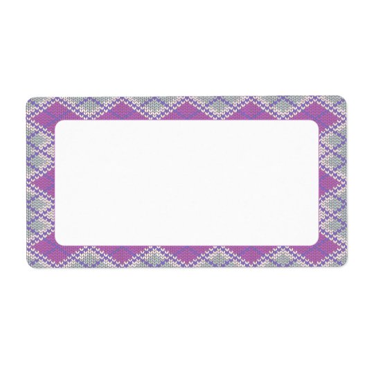 ÉTIQUETTES MAILLÉ ARGYLE LILAS 2"x3,75" (Devant)