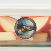 Étiquettes Maison cabine en hiver (Apposé)