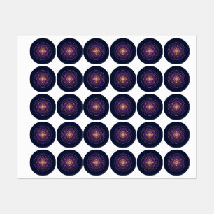 Étiquettes Mandala Doré Céleste — Équilibre dans l'Infini