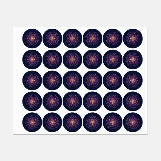 Étiquettes Mandala Doré Céleste — Équilibre dans l'Infini (Feuille)
