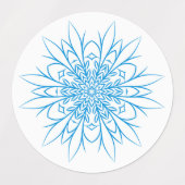 Étiquettes Mandala Flocon de Neige Bleu Élégant (Design 2)