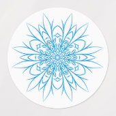 Étiquettes Mandala Flocon de Neige Bleu Élégant (Design 1)