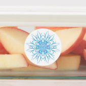 Étiquettes Mandala Flocon de Neige Bleu Élégant (Apposé)