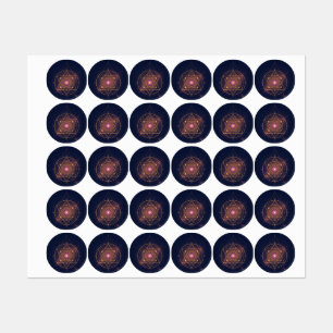 Étiquettes Mandala Lumineux de l'Harmonie Dorée